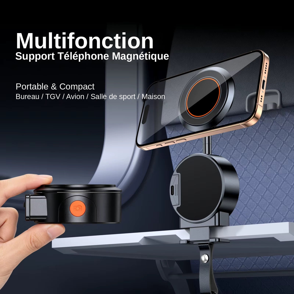 Support Téléphone Magnétique de Voyage – Déclencheur Bluetooth