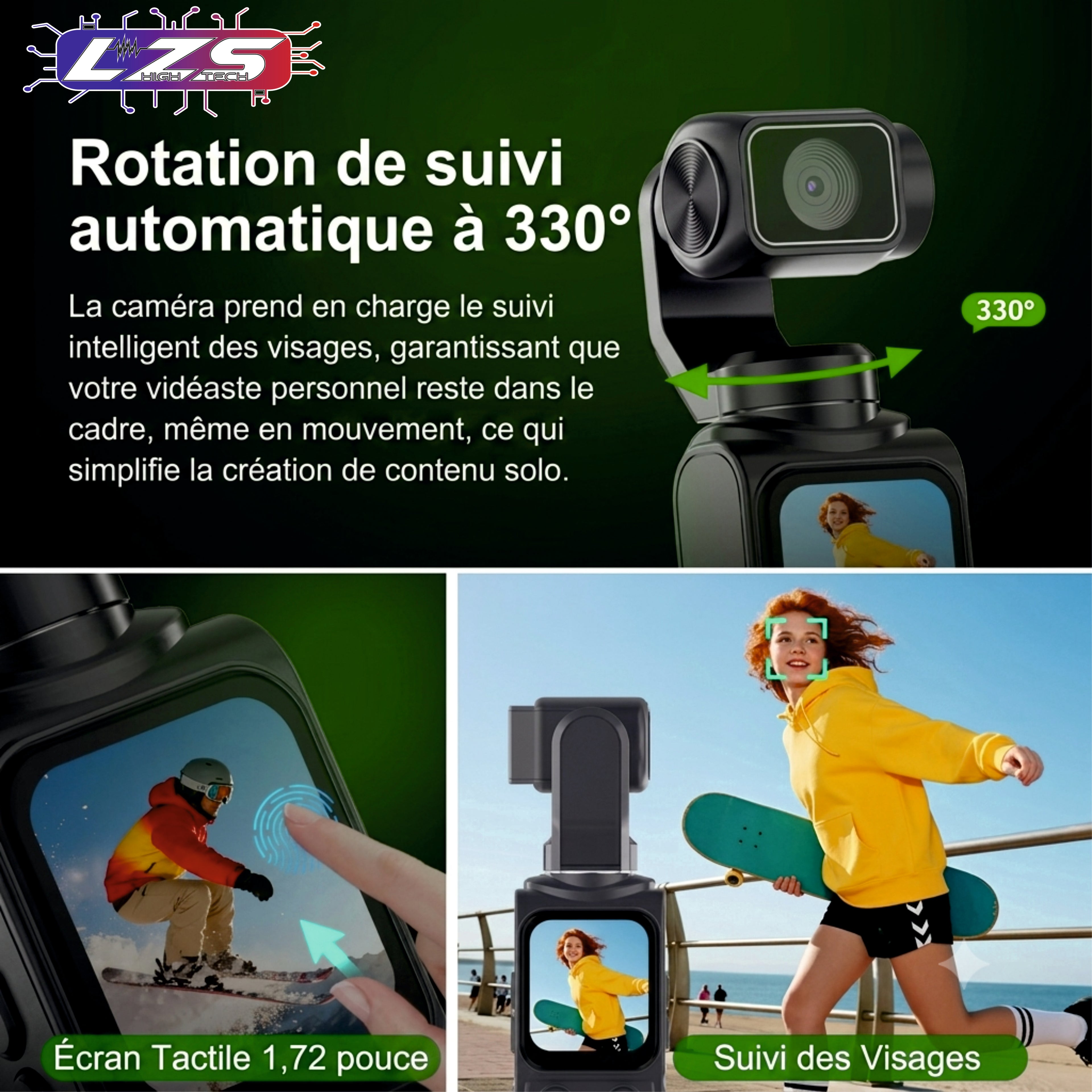 Caméra Vlog de Poche 4K Stabilisée