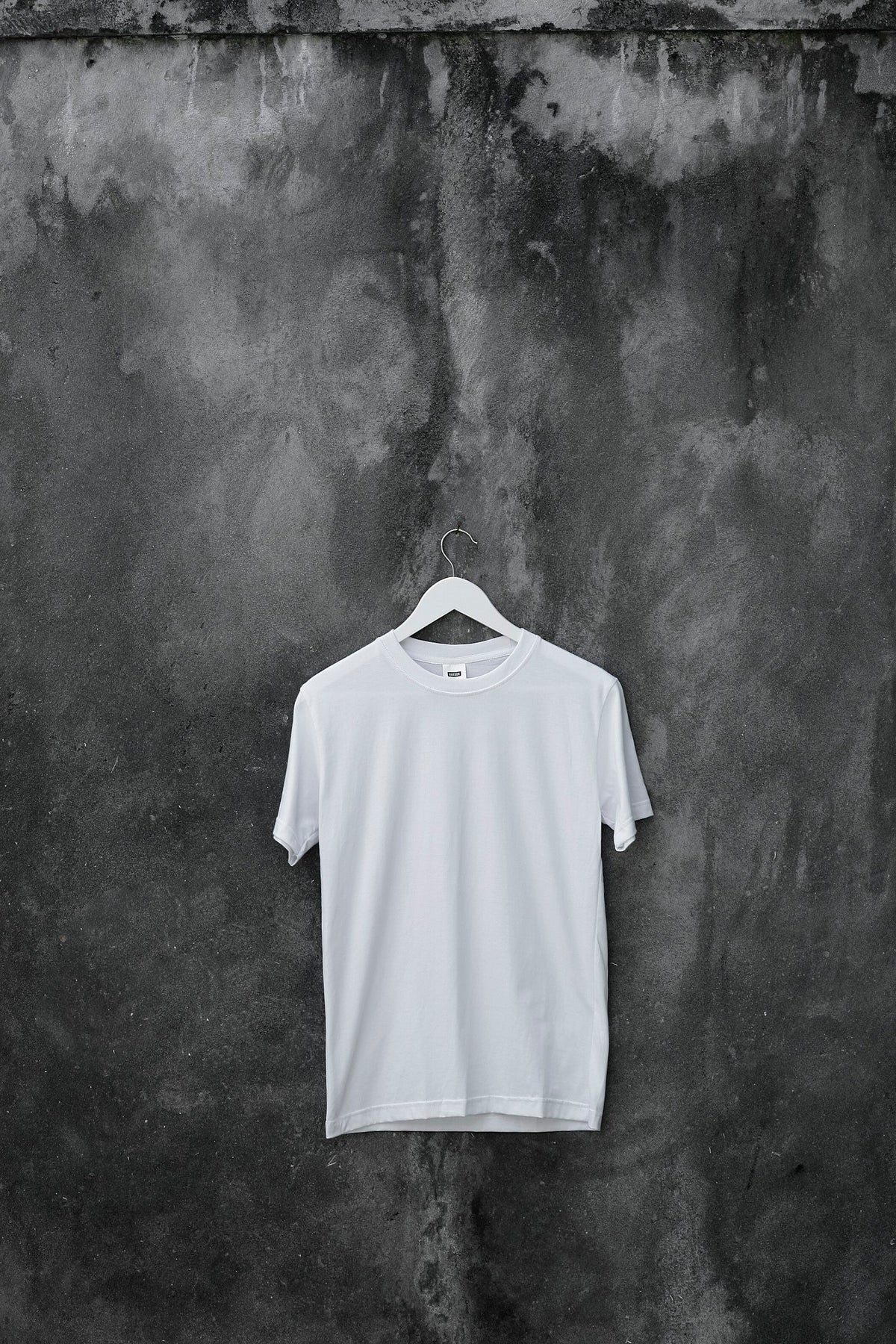 Tee-shirt blanc uni à col rond