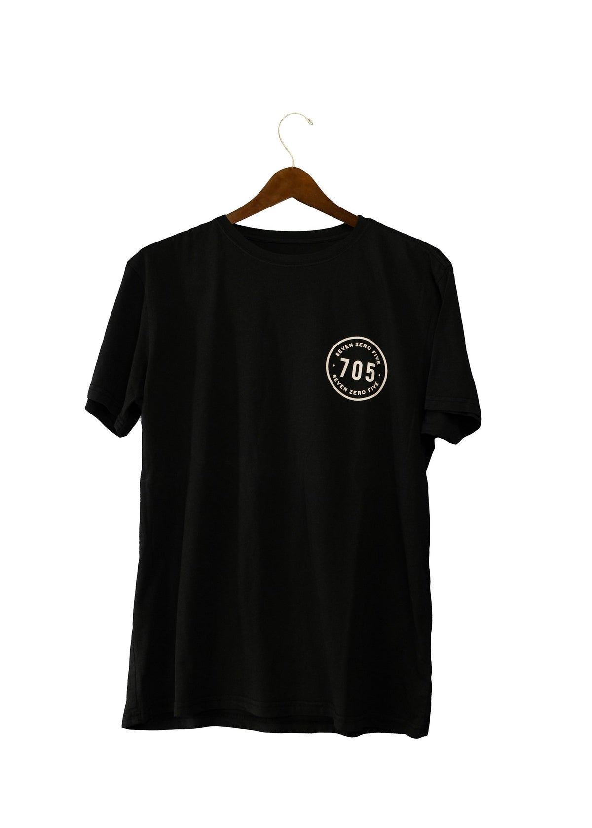 Tee-shirt noir uni à col rond
